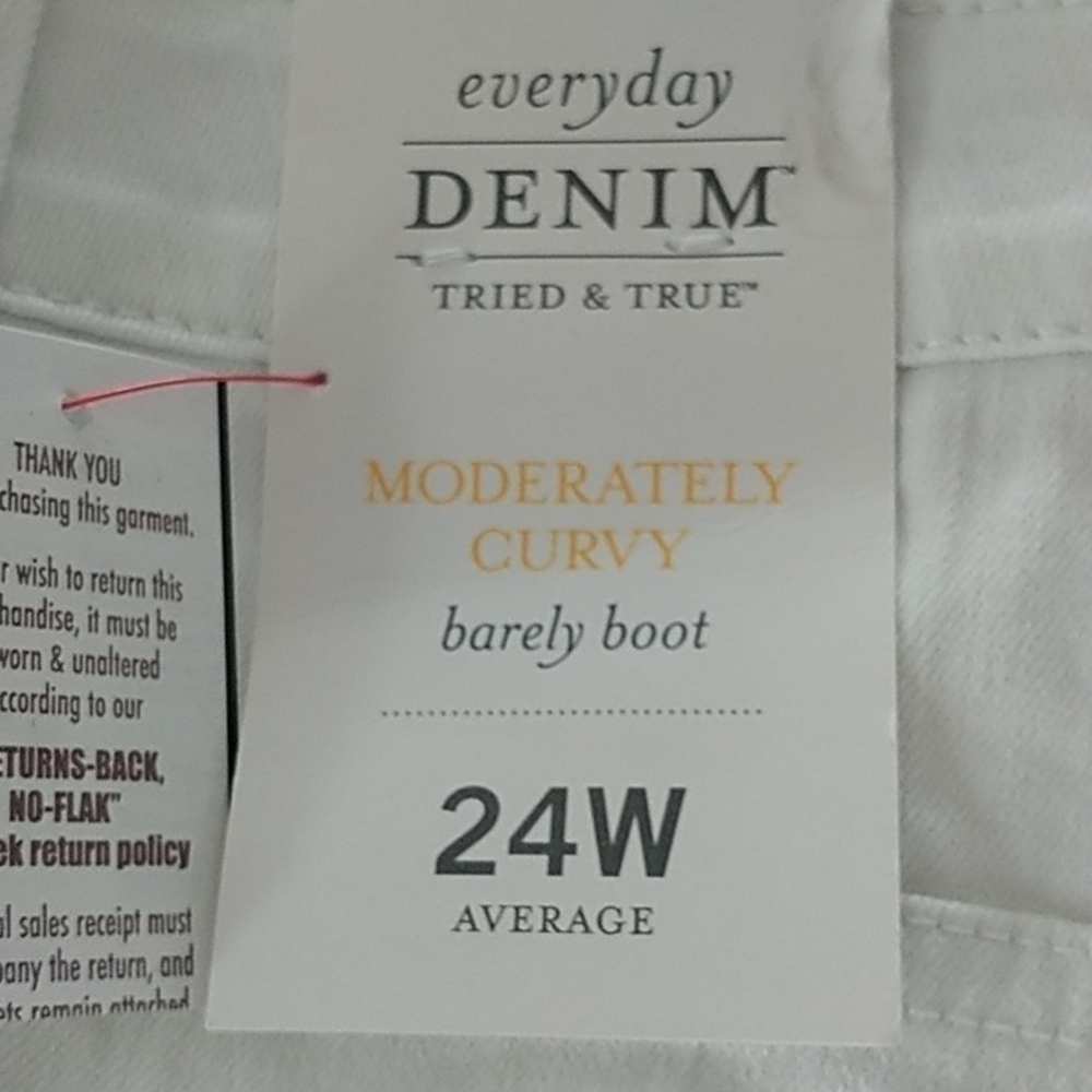 C.J.Banks White Barely Boot Stretch Jeans Plus Size 24W - Picture 6 of 10